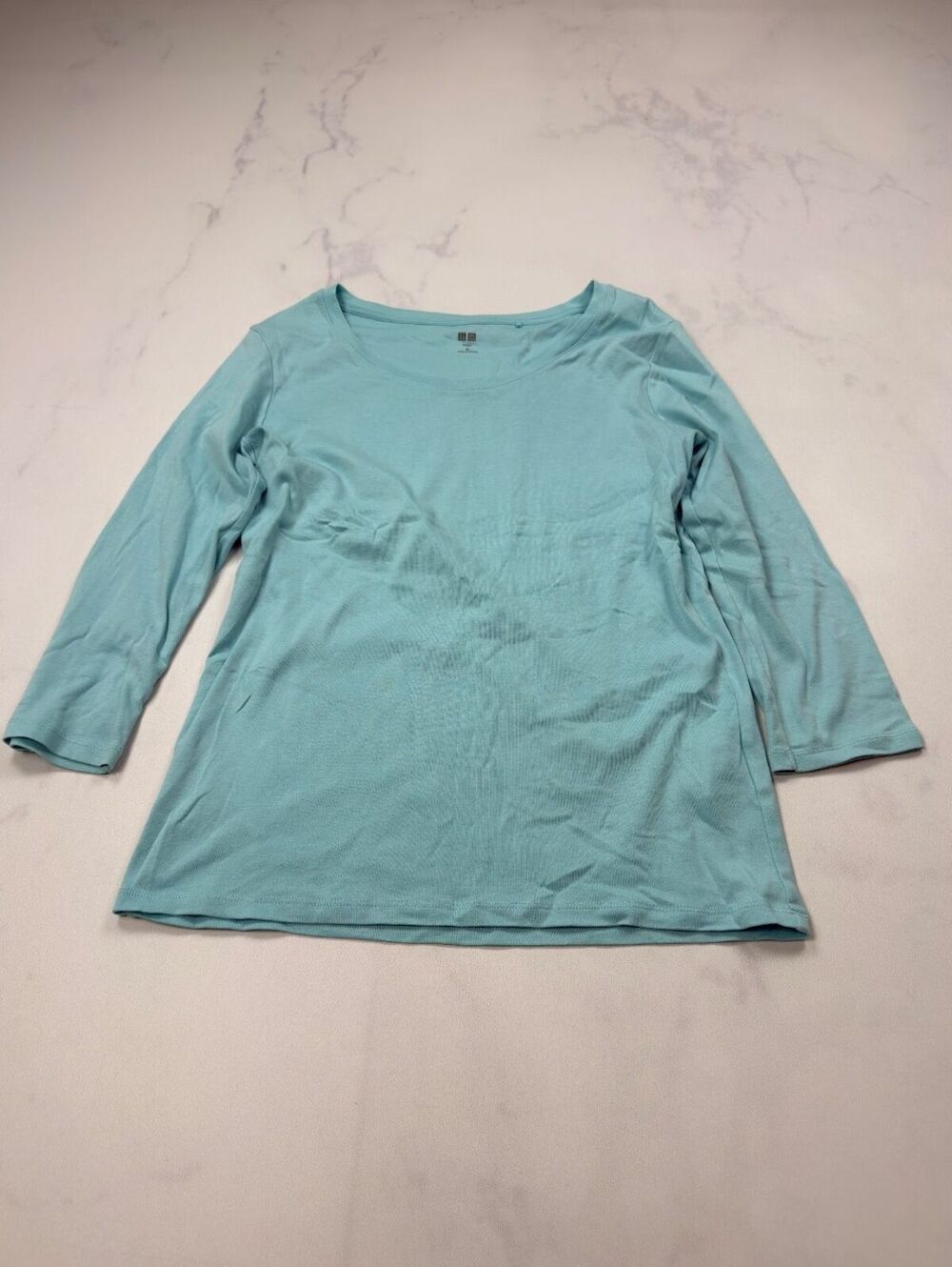 Uniqlo Supima T Shirt Light Blue 2000s Minimalist - Womens M